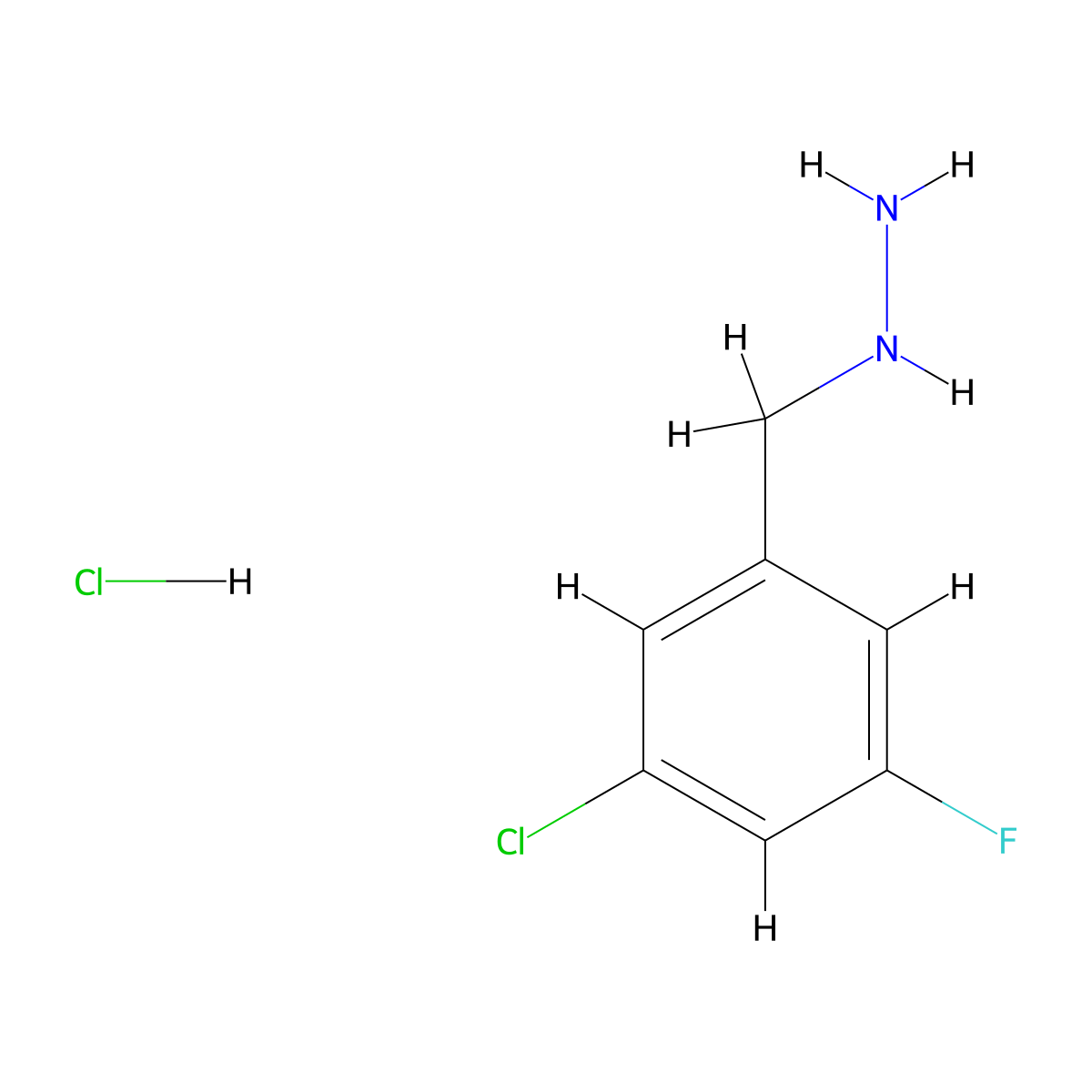 [(3-Chloro-5-fluorophenyl)methyl]hydrazine hydrochloride molecular structure, CAS 2137655-30-0