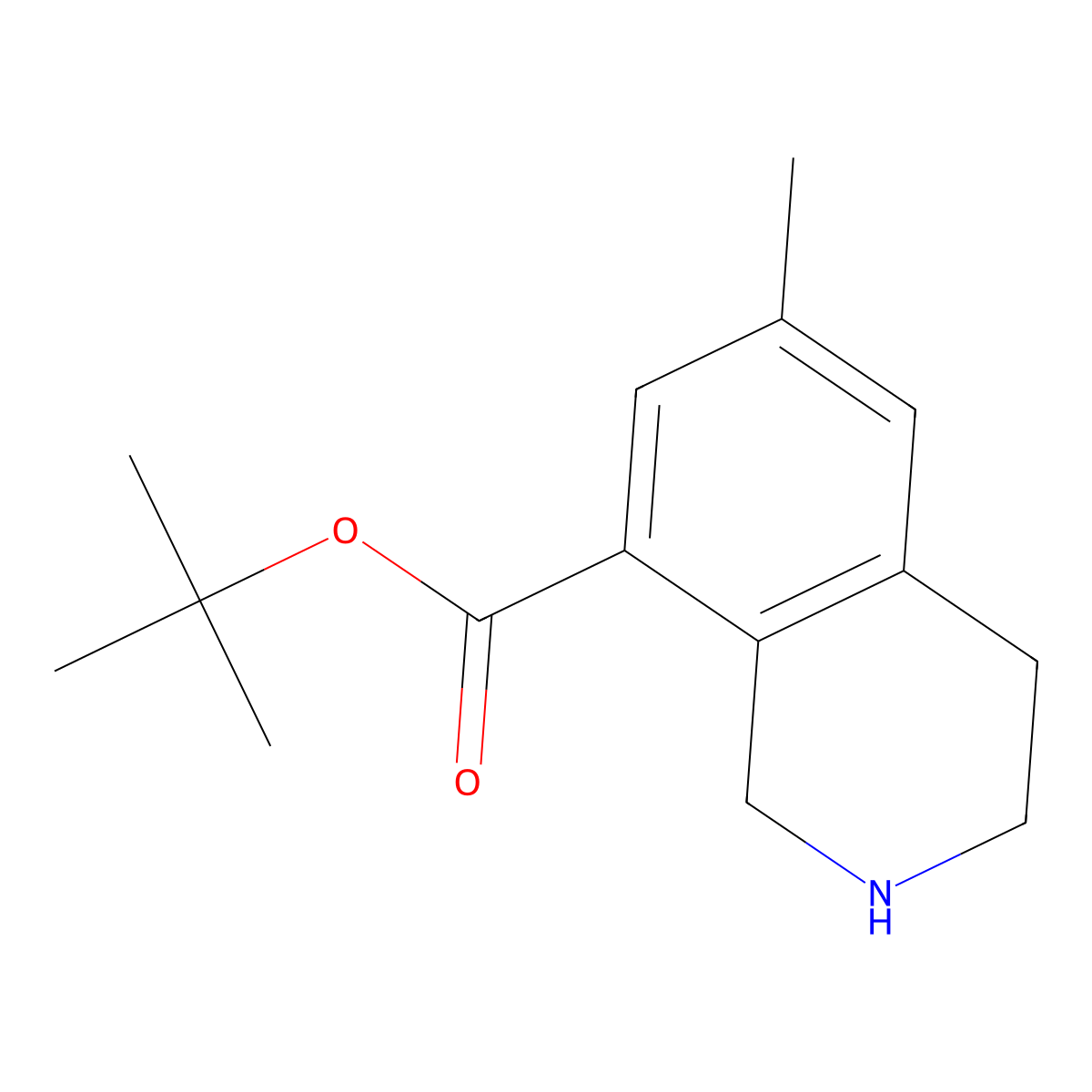 Tert-butyl 6-methyl-1,2,3,4-tetrahydroisoquinoline-8-carboxylate molecular structure, CAS 2137655-48-0