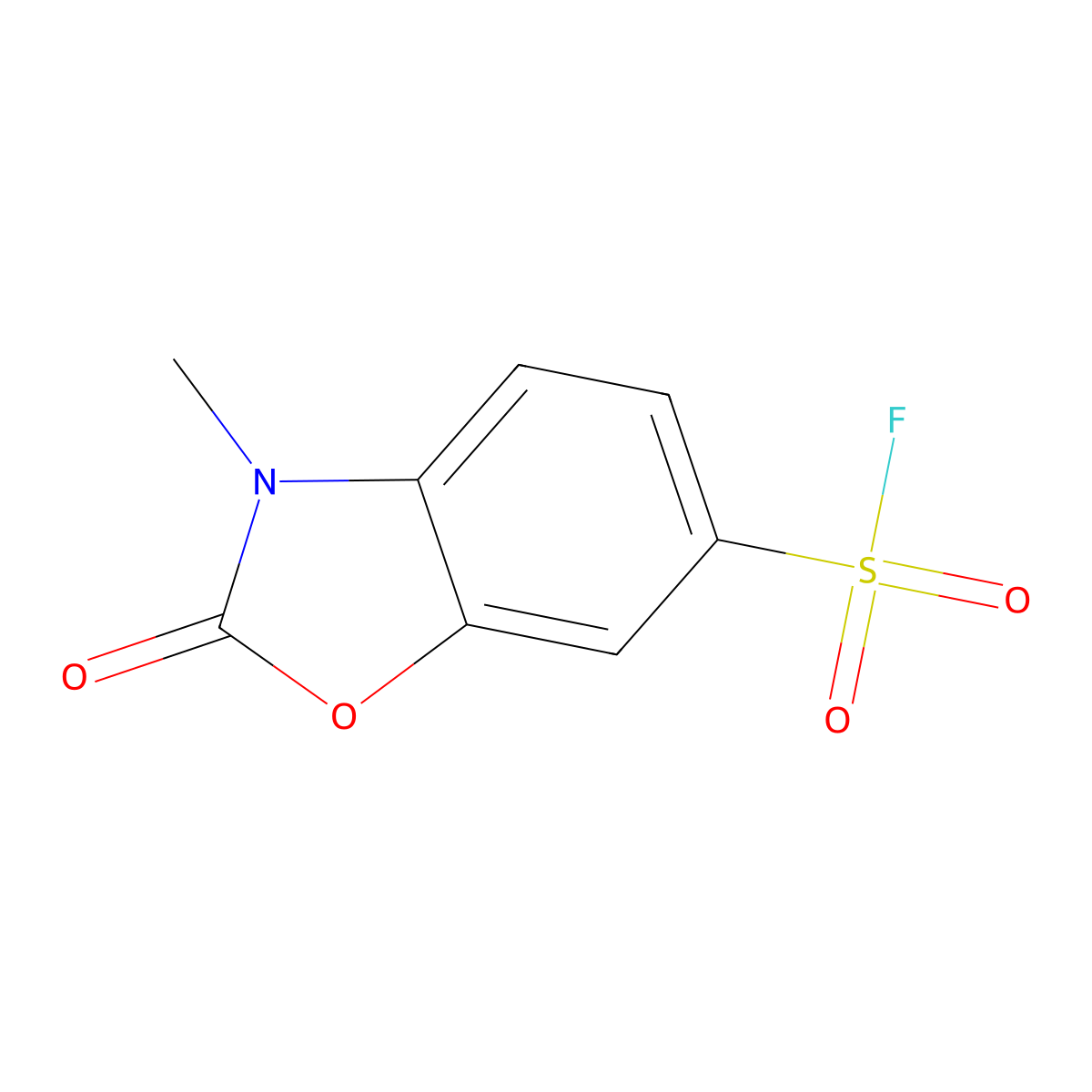 3-Methyl-2-oxo-2,3-dihydro-1,3-benzoxazole-6-sulfonyl fluoride molecular structure, CAS 2137656-21-2
