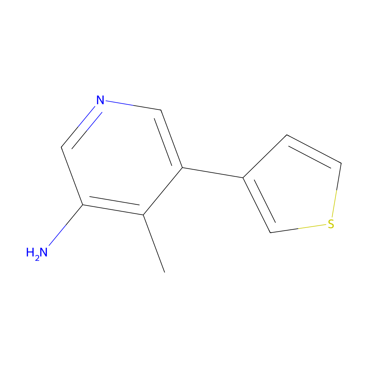 4-Methyl-5-(thiophen-3-yl)pyridin-3-amine molecular structure, CAS 2137657-84-0