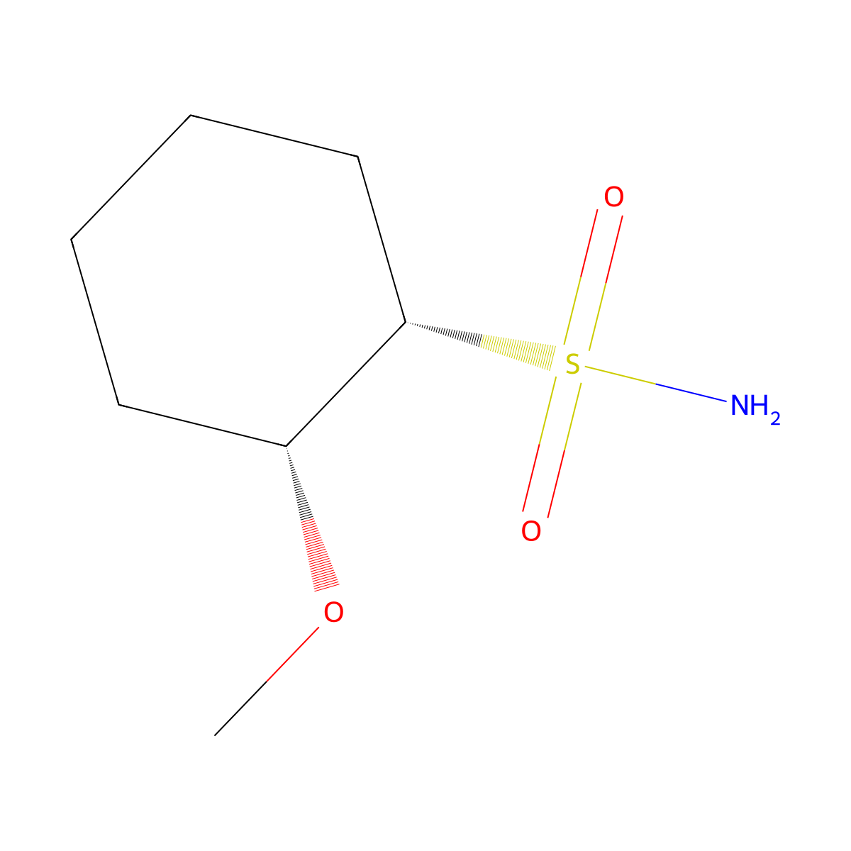 rac-(1R,2S)-2-methoxycyclohexane-1-sulfonamide molecular structure, CAS 2137658-19-4