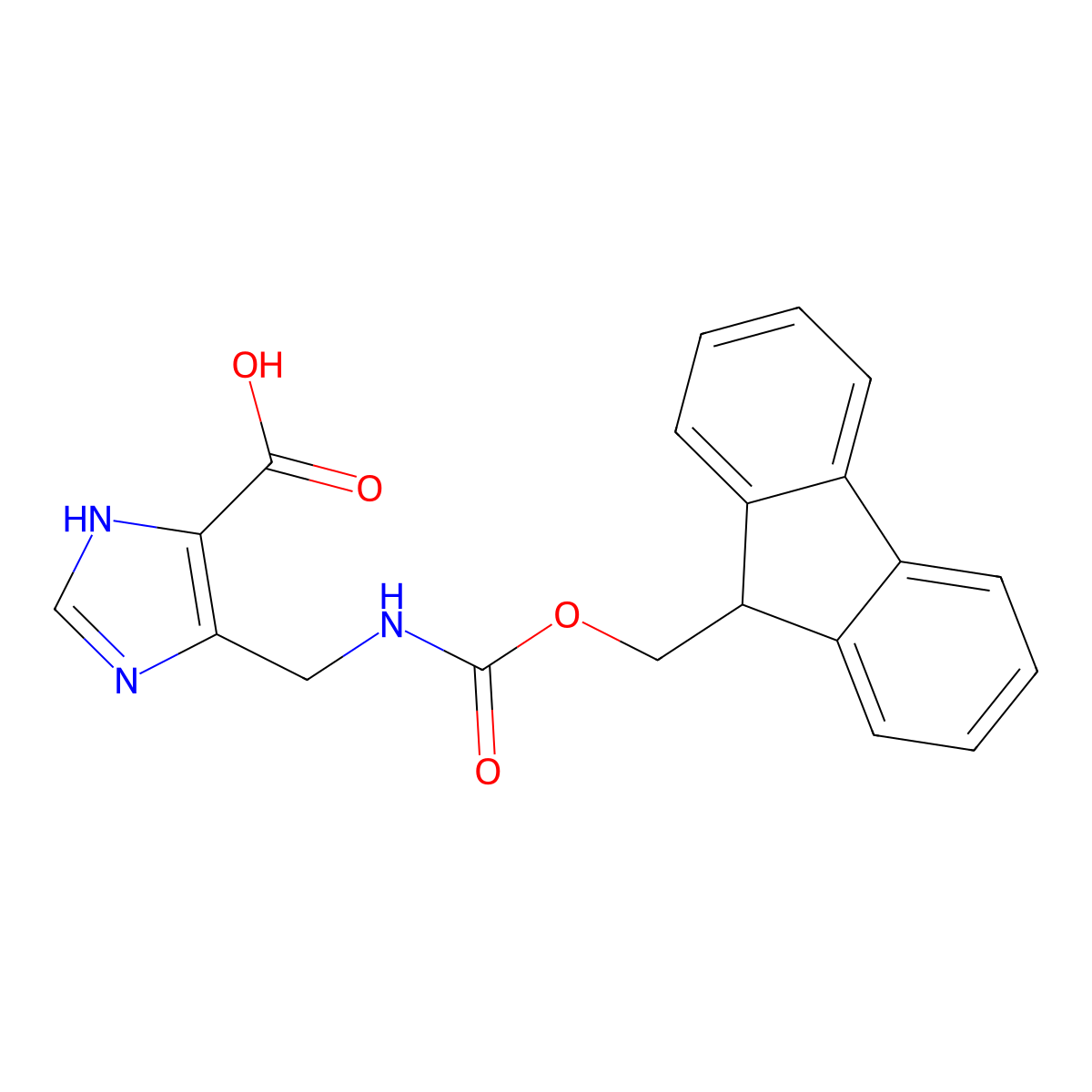 4-[({[(9H-fluoren-9-yl)methoxy]carbonyl}amino)methyl]-1H-imidazole-5-carboxylic acid molecular structure, CAS 2137658-56-9