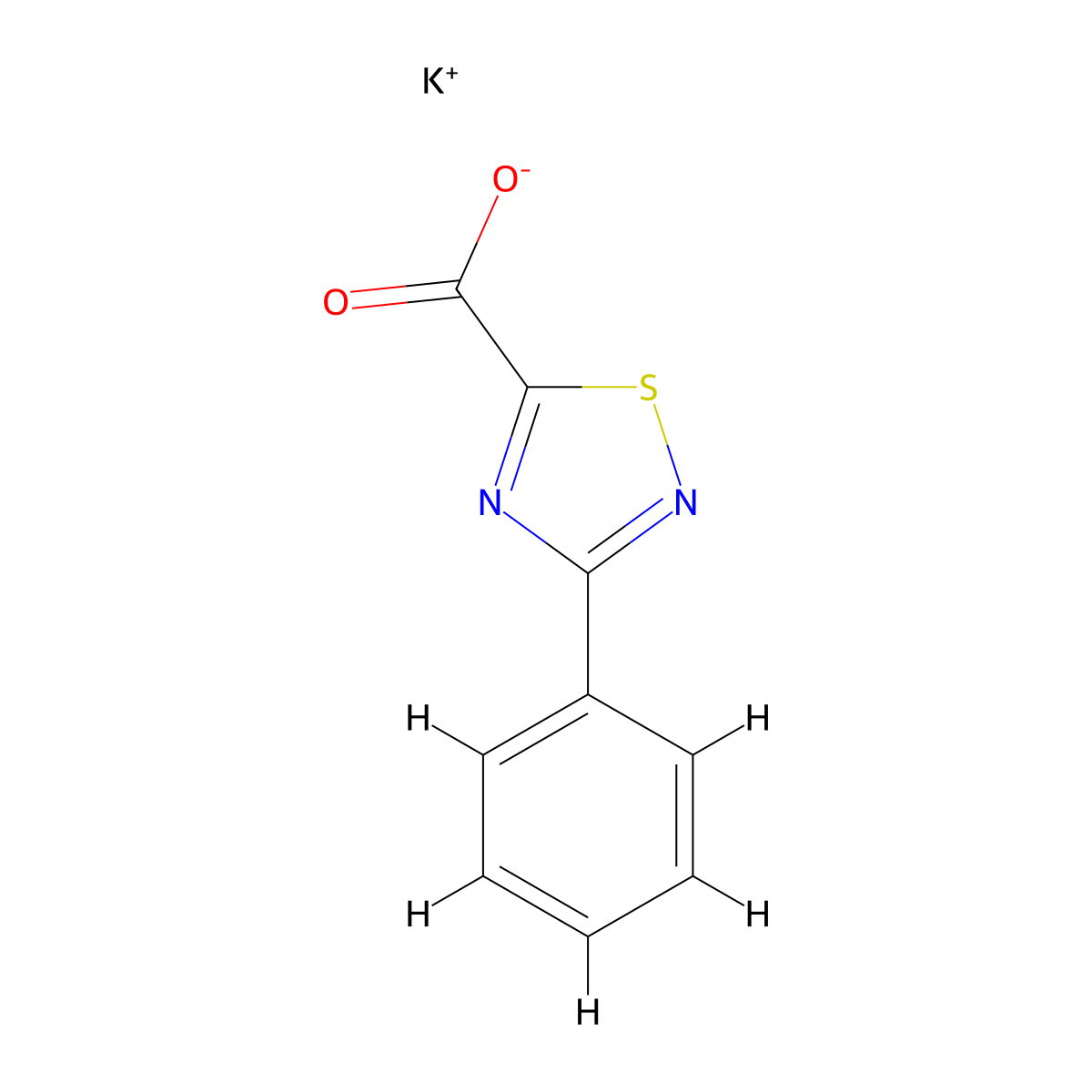 Potassium 3-phenyl-1,2,4-thiadiazole-5-carboxylate molecular structure, CAS 2137658-96-7