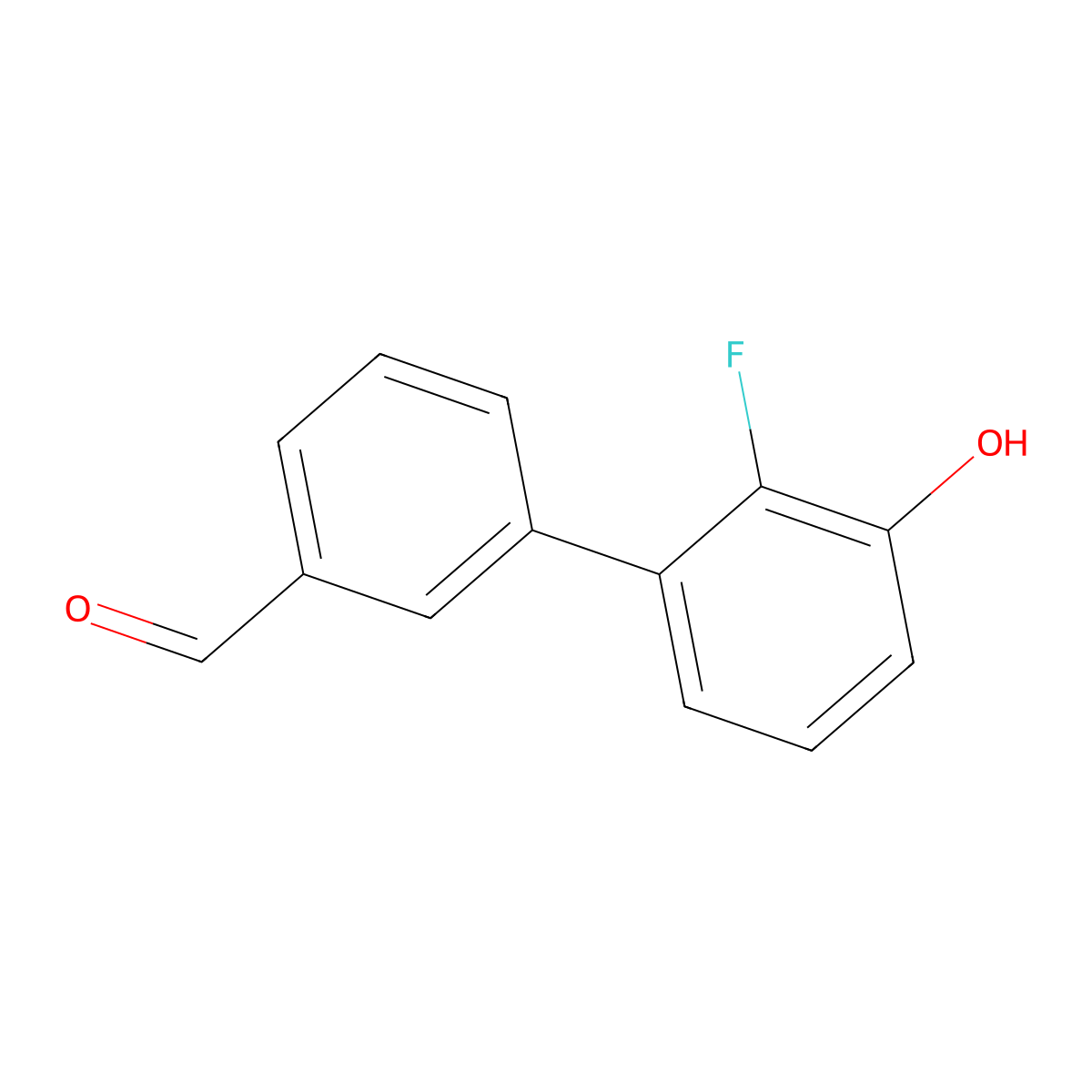 3-(2-Fluoro-3-hydroxyphenyl)benzaldehyde molecular structure, CAS 2137659-02-8