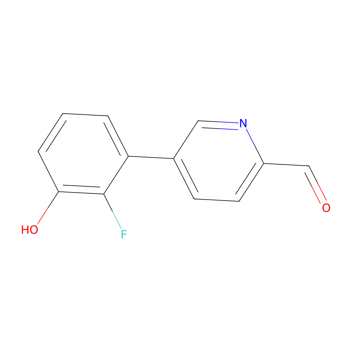 5-(2-Fluoro-3-hydroxyphenyl)pyridine-2-carbaldehyde molecular structure, CAS 2137659-06-2