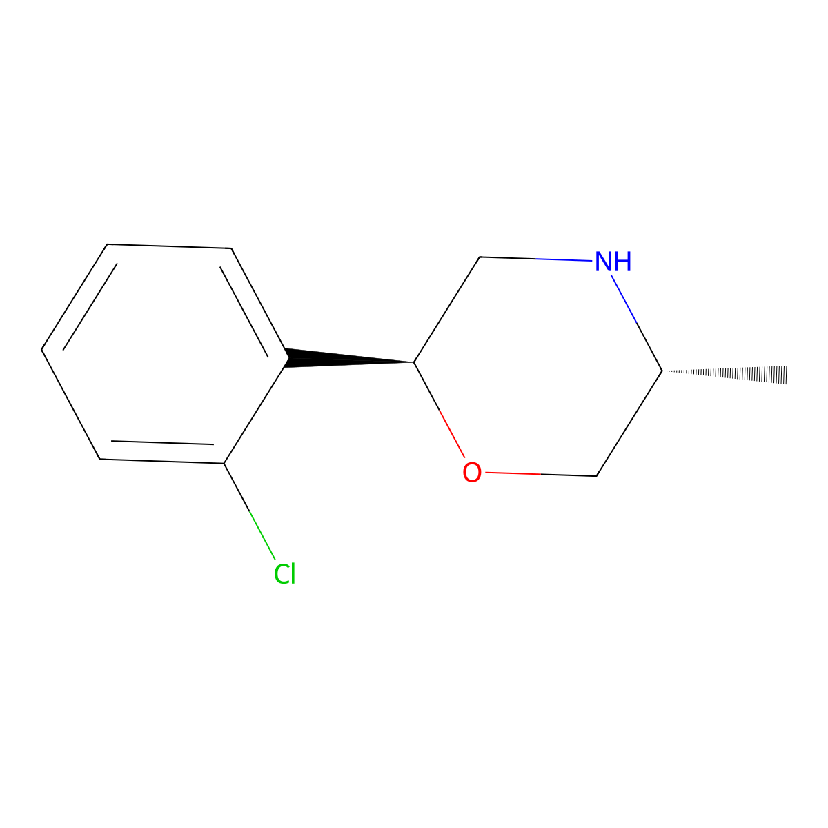 rac-(2R,5S)-2-(2-chlorophenyl)-5-methylmorpholine molecular structure, CAS 2137659-12-0