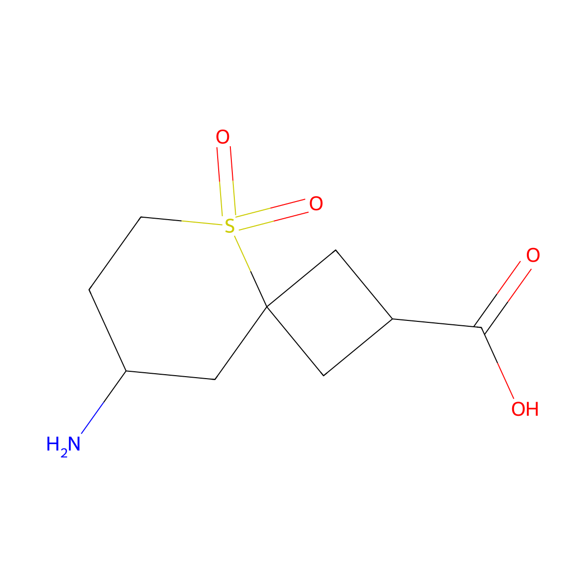 8-Amino-5,5-dioxo-5lambda6-thiaspiro[3.5]nonane-2-carboxylic acid molecular structure, CAS 2137662-11-2
