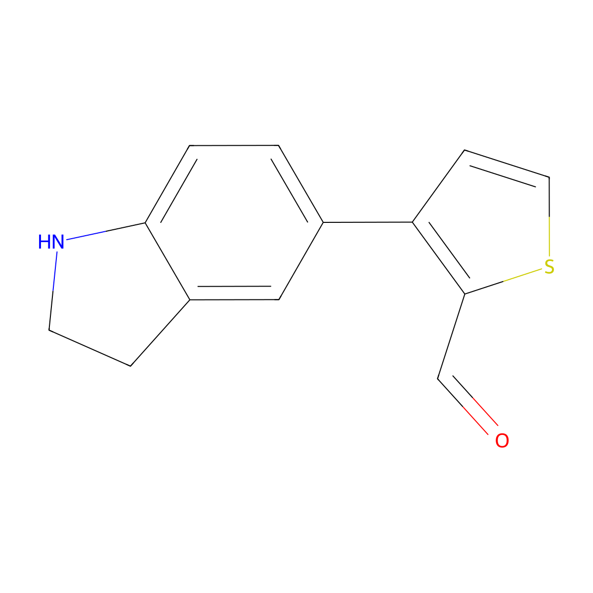 3-(2,3-dihydro-1H-indol-5-yl)thiophene-2-carbaldehyde molecular structure, CAS 2137662-96-3
