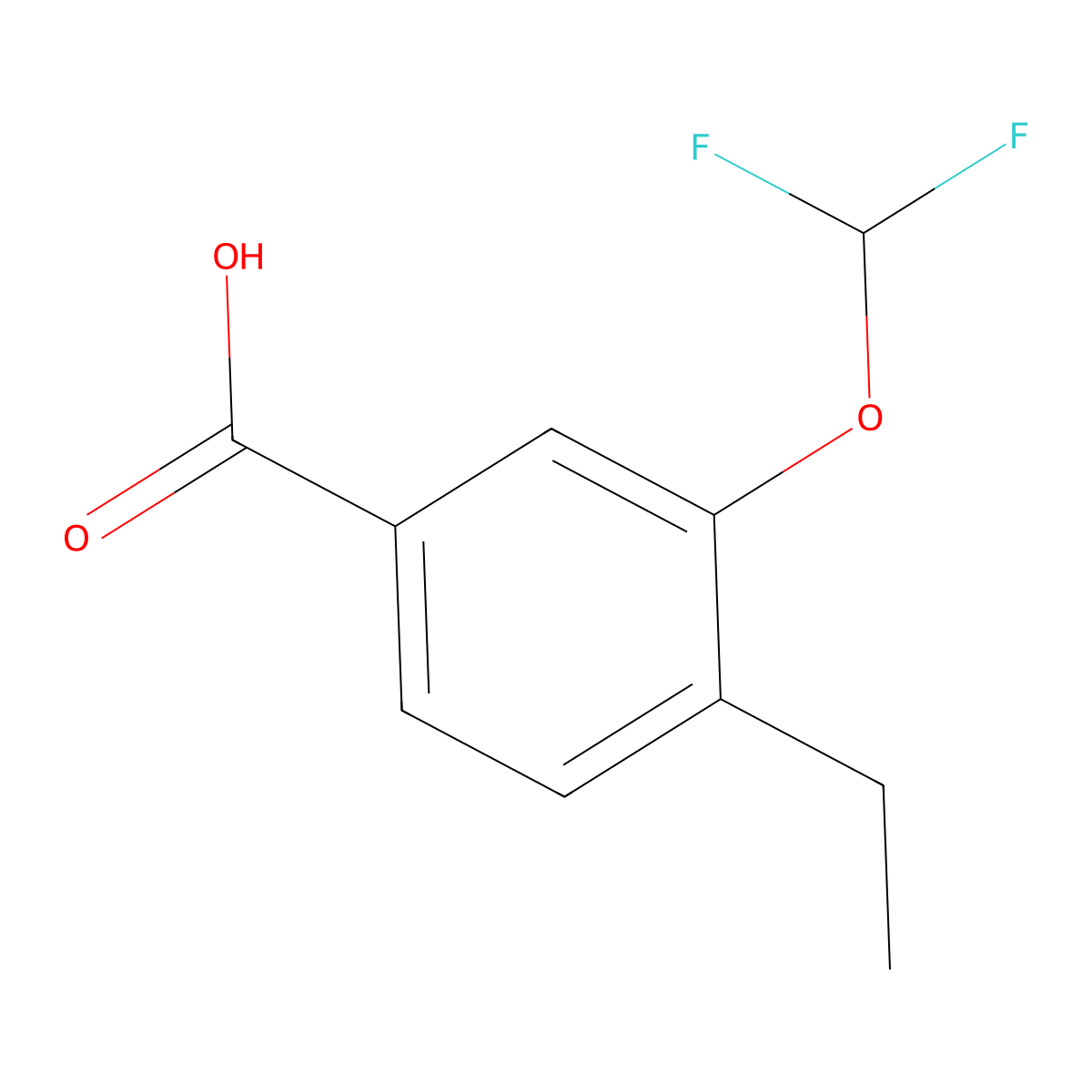 3-(Difluoromethoxy)-4-ethylbenzoic acid molecular structure, CAS 2137666-06-7
