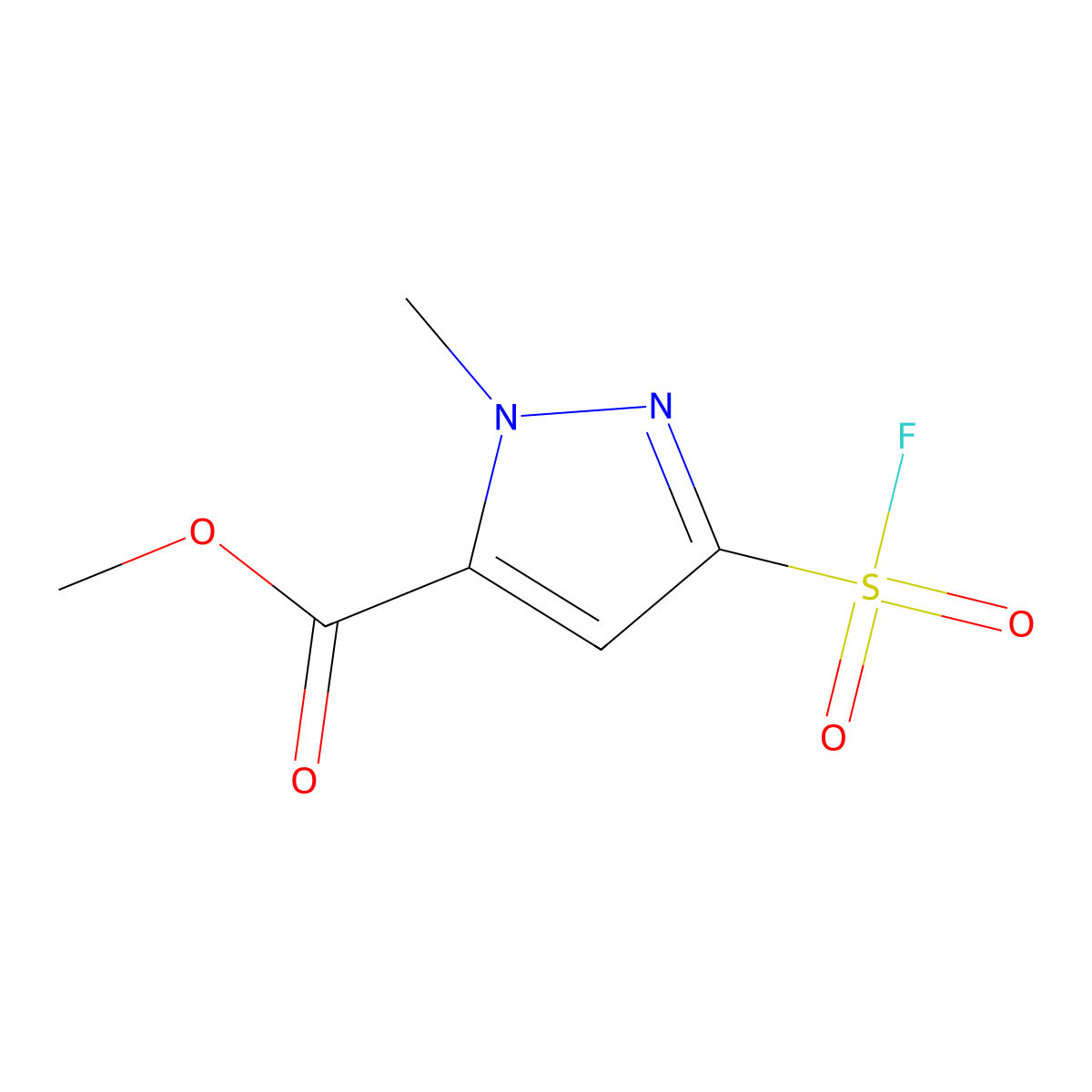 methyl 3-(fluorosulfonyl)-1-methyl-1H-pyrazole-5-carboxylate molecular structure, CAS 2137667-93-5