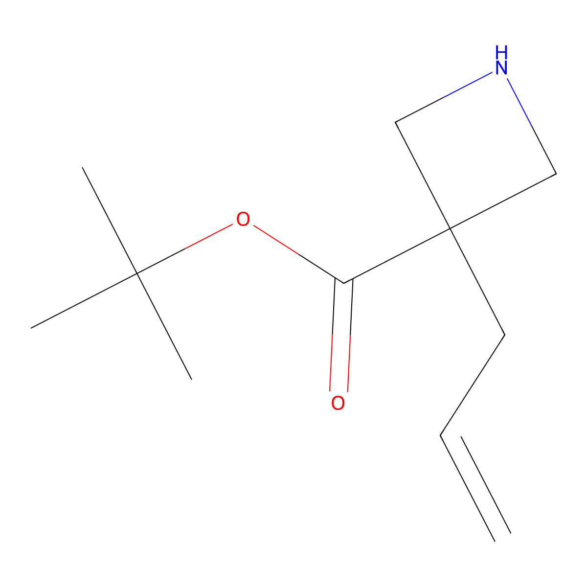 Tert-butyl 3-(prop-2-en-1-yl)azetidine-3-carboxylate molecular structure, CAS 2137667-94-6
