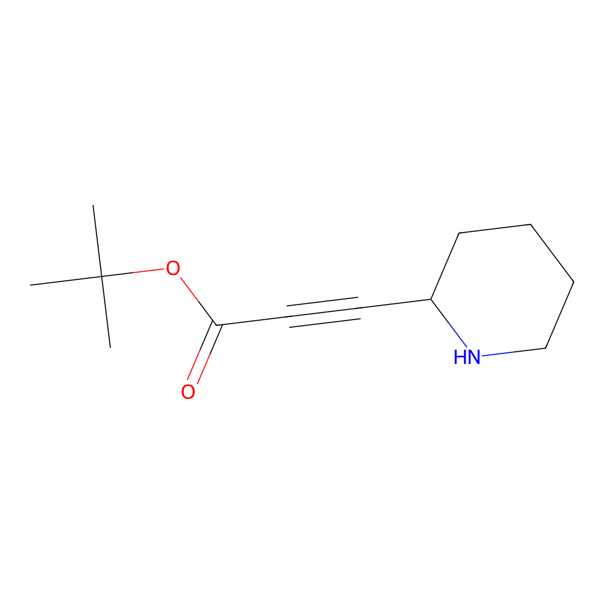 Tert-butyl 3-(piperidin-2-yl)prop-2-ynoate molecular structure, CAS 2137668-05-2