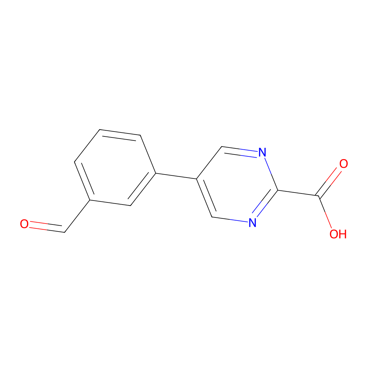 5-(3-Formylphenyl)pyrimidine-2-carboxylic acid molecular structure, CAS 2137668-23-4