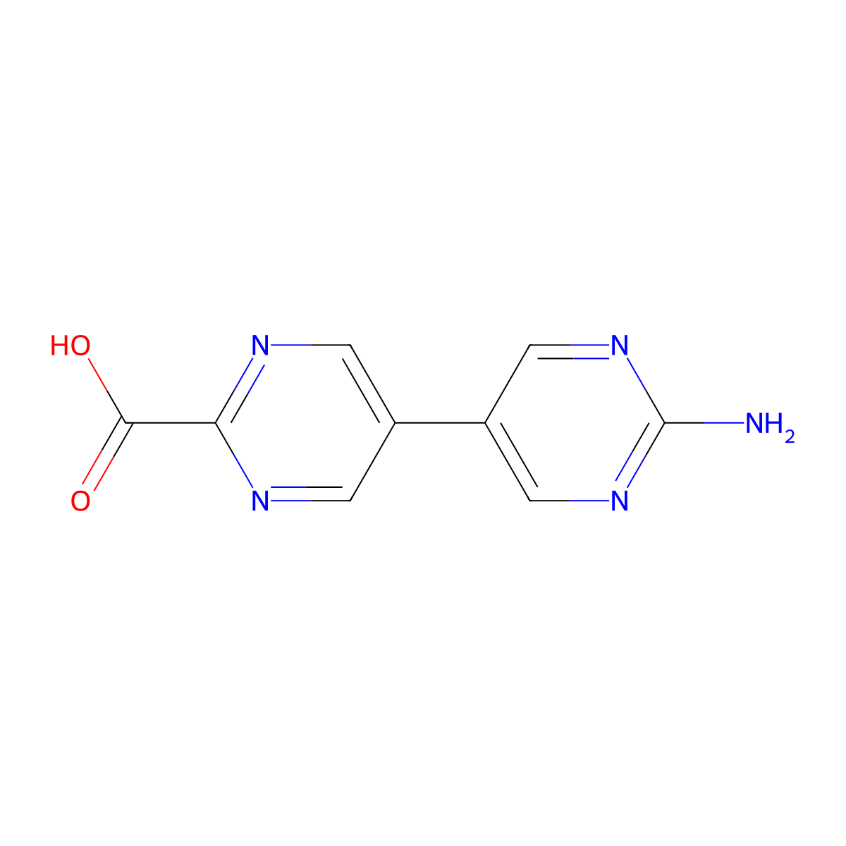 5-(2-Aminopyrimidin-5-yl)pyrimidine-2-carboxylic acid molecular structure, CAS 2137668-74-5
