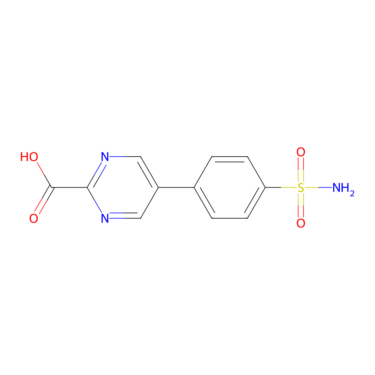 5-(4-Sulfamoylphenyl)pyrimidine-2-carboxylic acid molecular structure, CAS 2137668-96-1