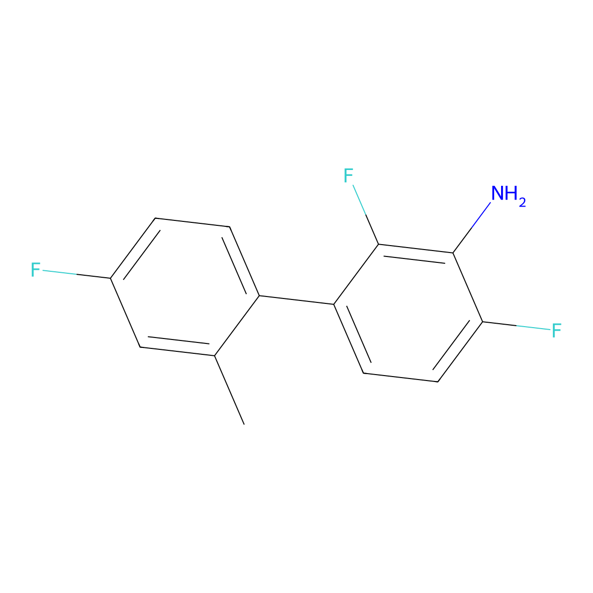 2,6-Difluoro-3-(4-fluoro-2-methylphenyl)aniline molecular structure, CAS 2137669-04-4