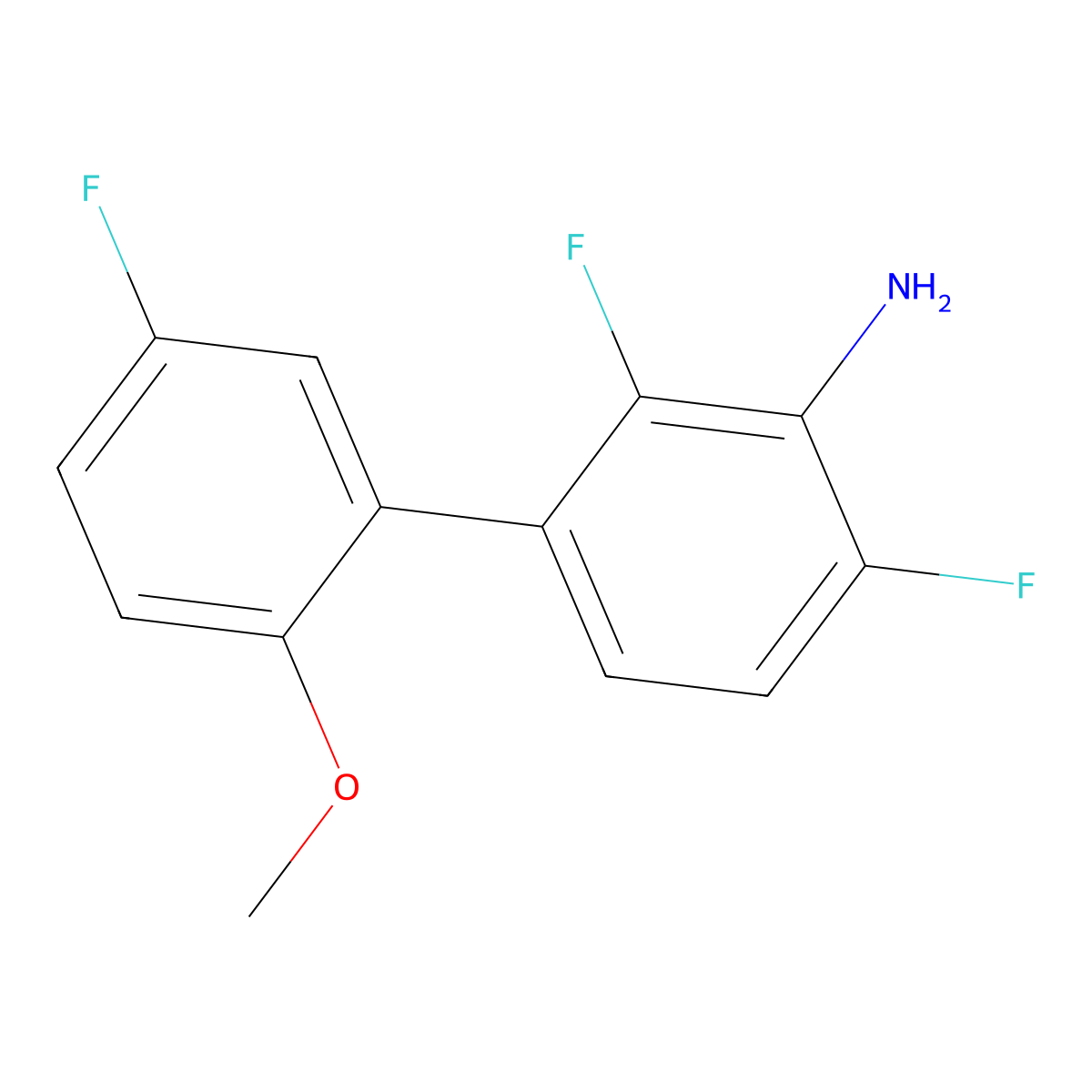 2,6-Difluoro-3-(5-fluoro-2-methoxyphenyl)aniline molecular structure, CAS 2137669-11-3
