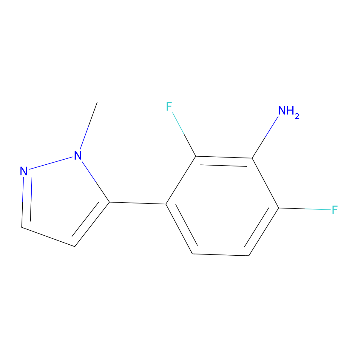2,6-difluoro-3-(1-methyl-1H-pyrazol-5-yl)aniline molecular structure, CAS 2137669-17-9