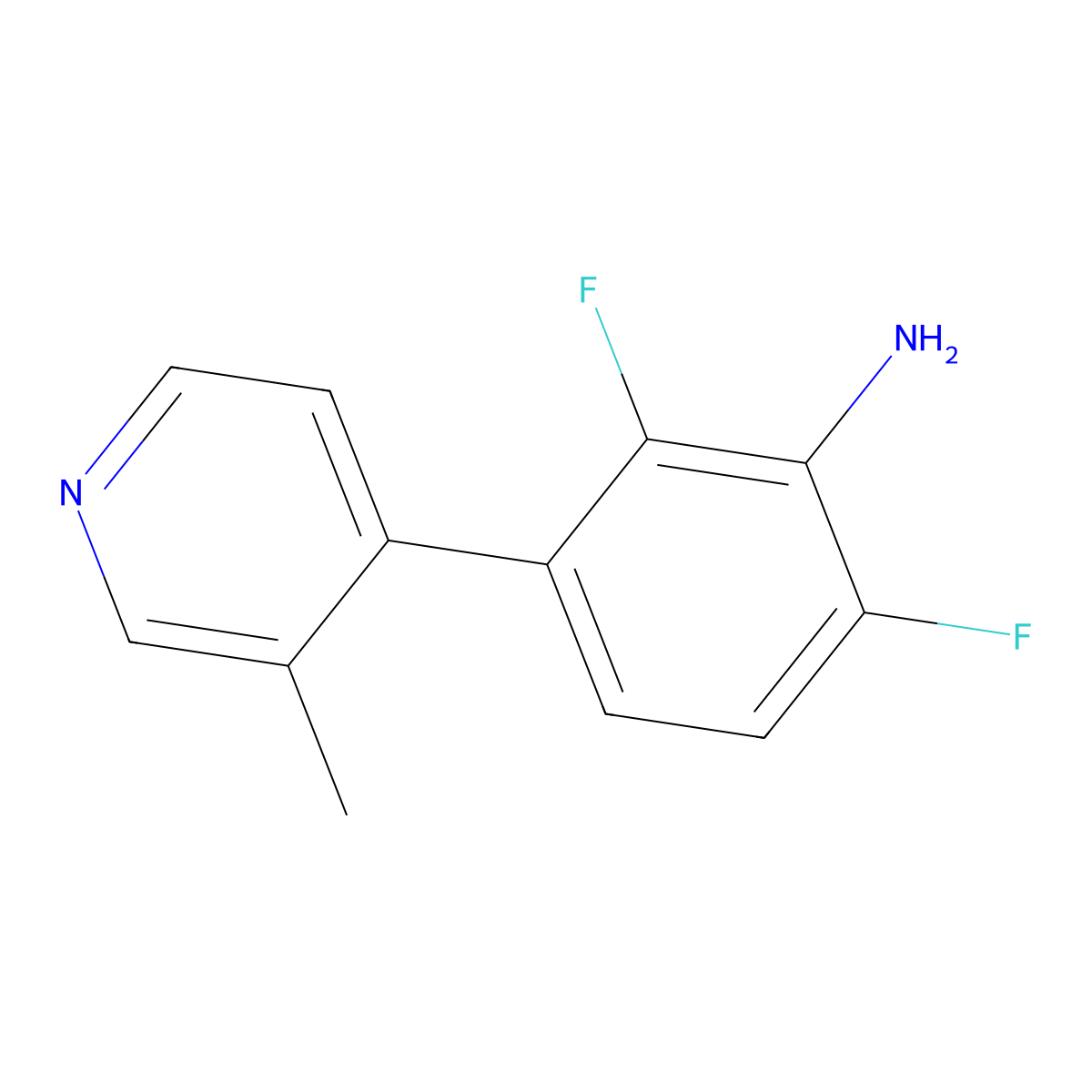 2,6-Difluoro-3-(3-methylpyridin-4-yl)aniline molecular structure, CAS 2137669-22-6
