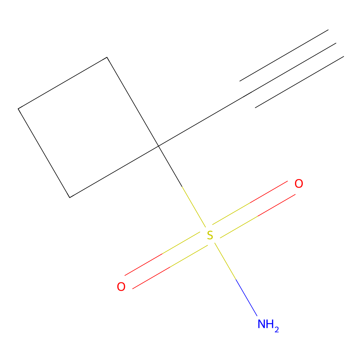 1-Ethynylcyclobutane-1-sulfonamide molecular structure, CAS 2137669-96-4