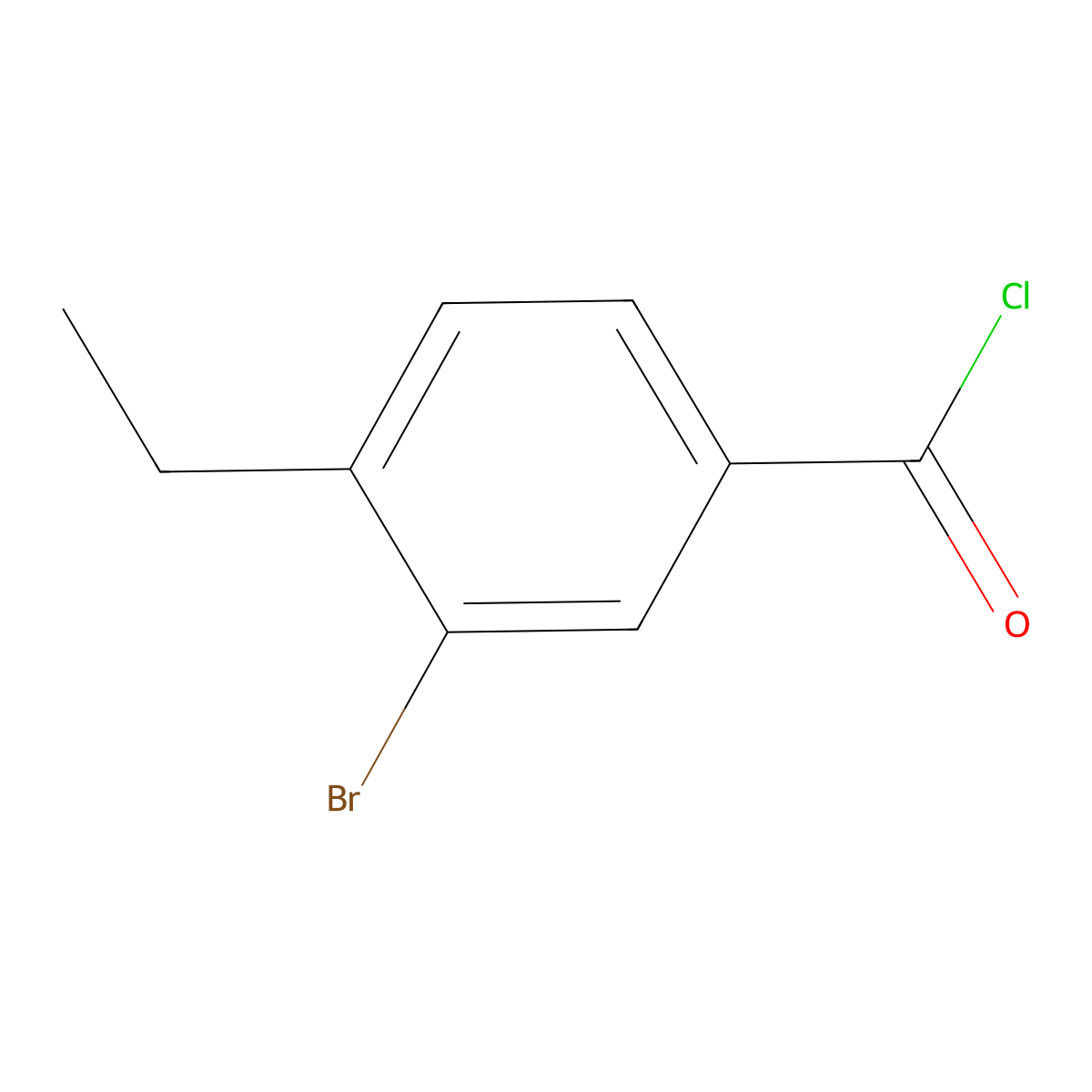 3-Bromo-4-ethylbenzoyl chloride molecular structure, CAS 213767-07-8