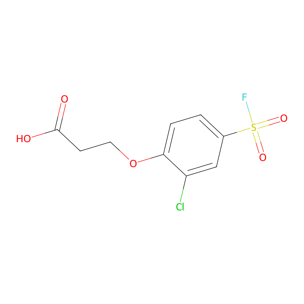 3-[2-Chloro-4-(fluorosulfonyl)phenoxy]propanoic acid molecular structure, CAS 2137670-33-6
