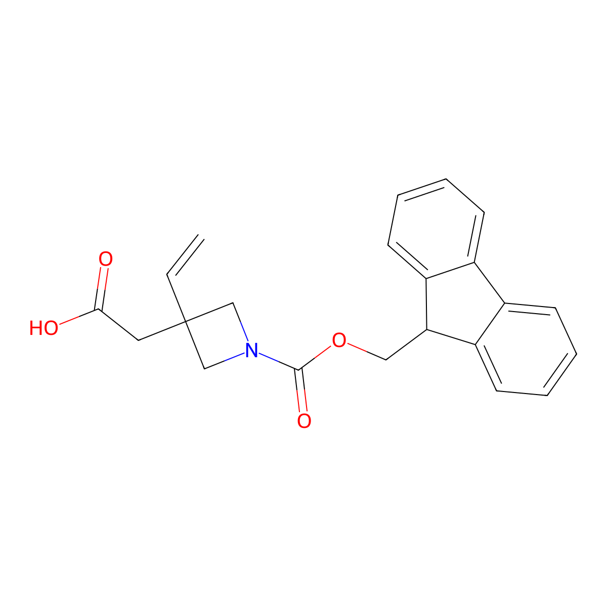 2-(3-ethenyl-1-{[(9H-fluoren-9-yl)methoxy]carbonyl}azetidin-3-yl)acetic acid molecular structure, CAS 2137671-68-0