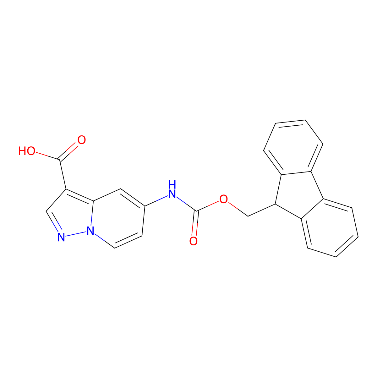 5-({[(9H-fluoren-9-yl)methoxy]carbonyl}amino)pyrazolo[1,5-a]pyridine-3-carboxylic acid molecular structure, CAS 2137671-94-2