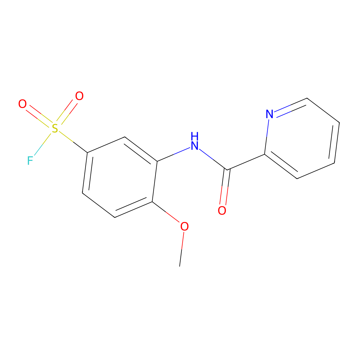 4-Methoxy-3-(pyridine-2-amido)benzene-1-sulfonyl fluoride molecular structure, CAS 2137672-89-8
