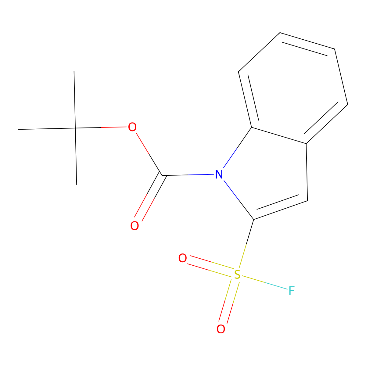 tert-butyl 2-(fluorosulfonyl)-1H-indole-1-carboxylate molecular structure, CAS 2137673-16-4
