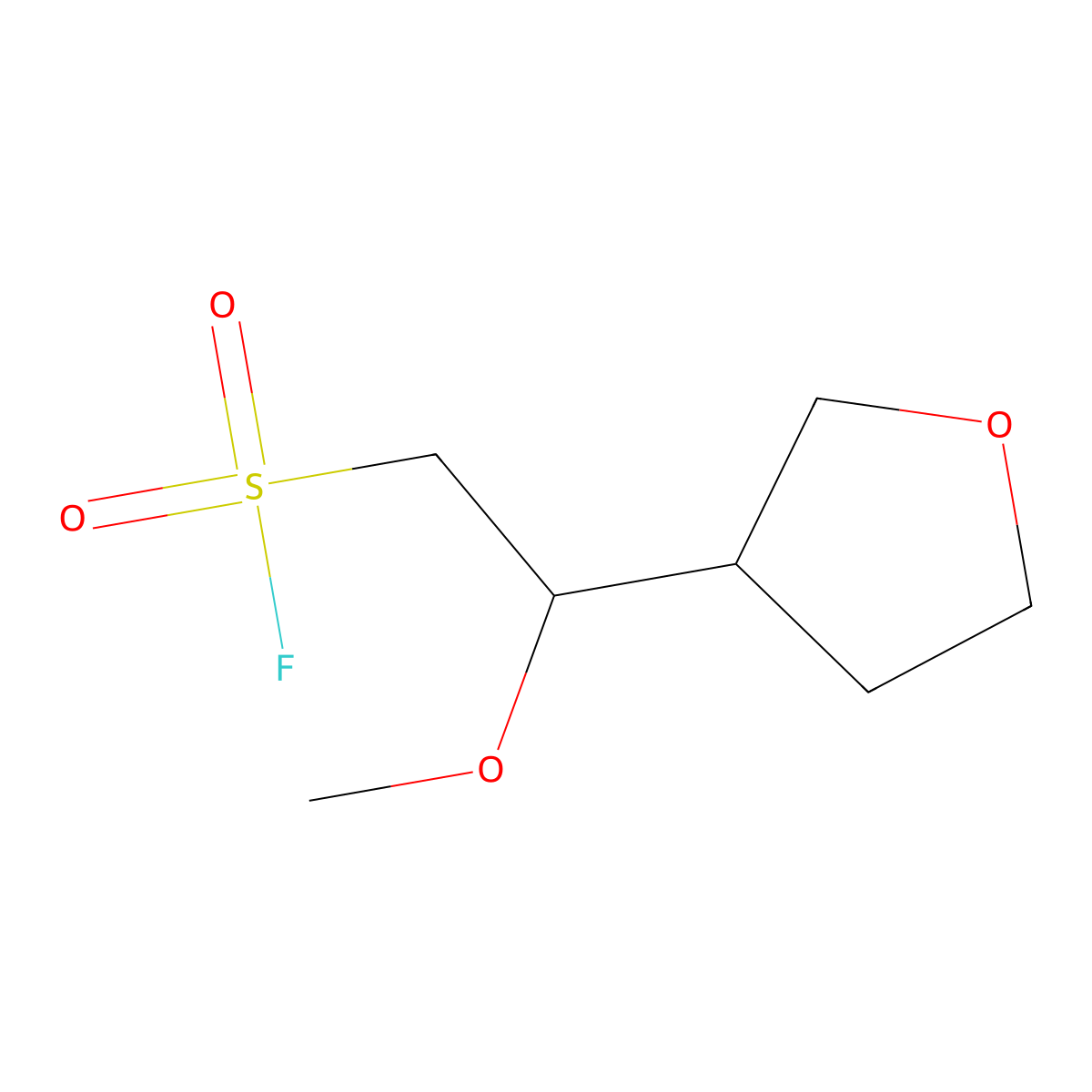 2-Methoxy-2-(oxolan-3-yl)ethane-1-sulfonyl fluoride molecular structure, CAS 2137673-25-5