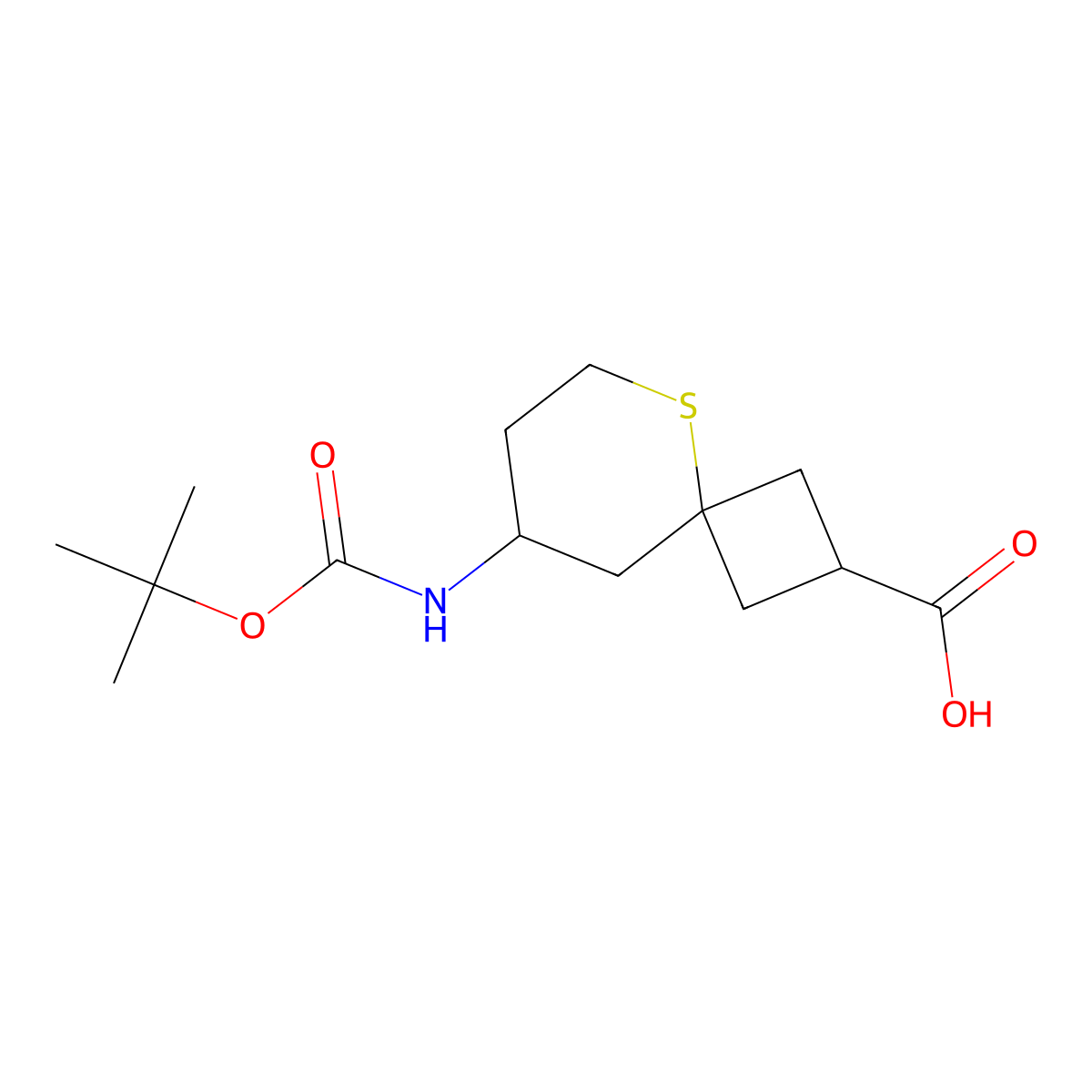 8-{[(Tert-butoxy)carbonyl]amino}-5-thiaspiro[3.5]nonane-2-carboxylic acid molecular structure, CAS 2137673-26-6