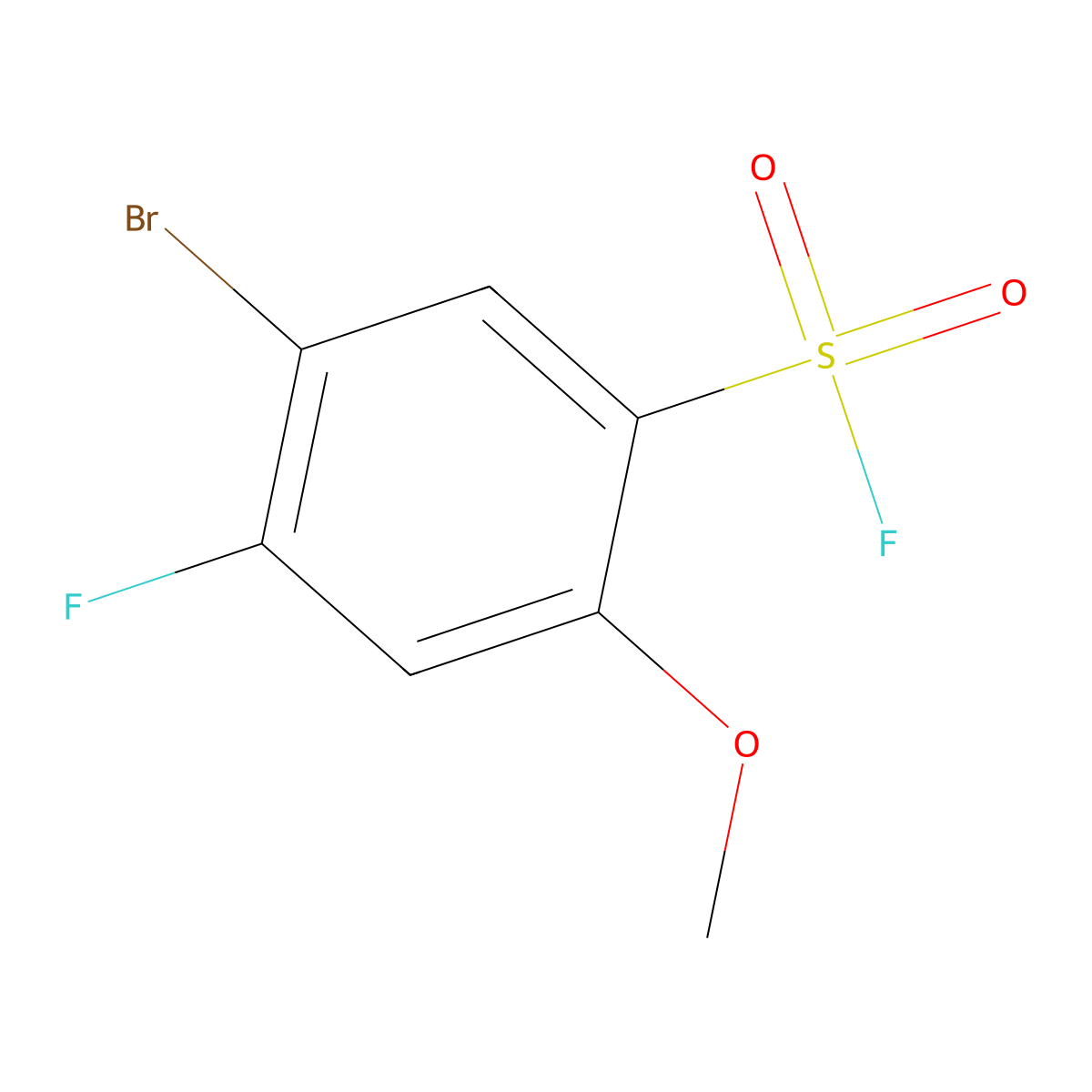 5-Bromo-4-fluoro-2-methoxybenzene-1-sulfonyl fluoride molecular structure, CAS 2137673-35-7
