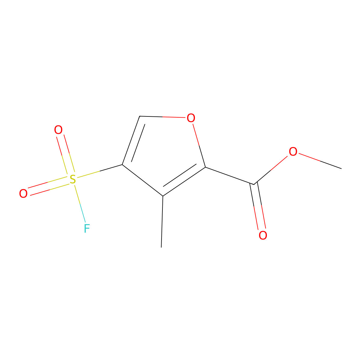 Methyl 4-(fluorosulfonyl)-3-methylfuran-2-carboxylate molecular structure, CAS 2137673-39-1