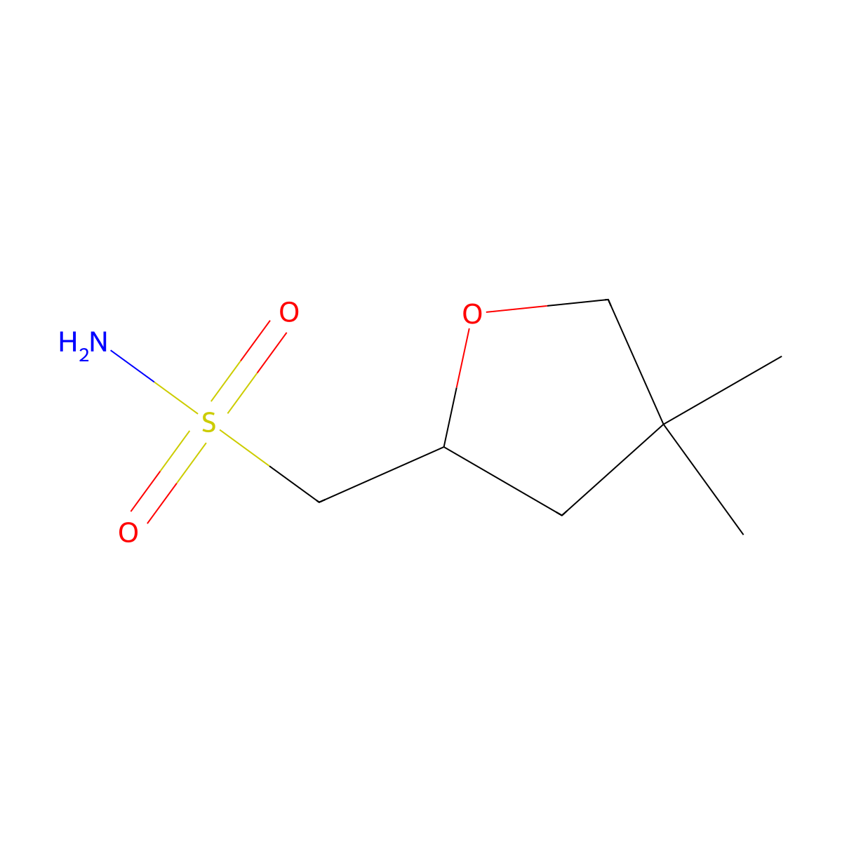 (4,4-Dimethyloxolan-2-yl)methanesulfonamide molecular structure, CAS 2137673-40-4