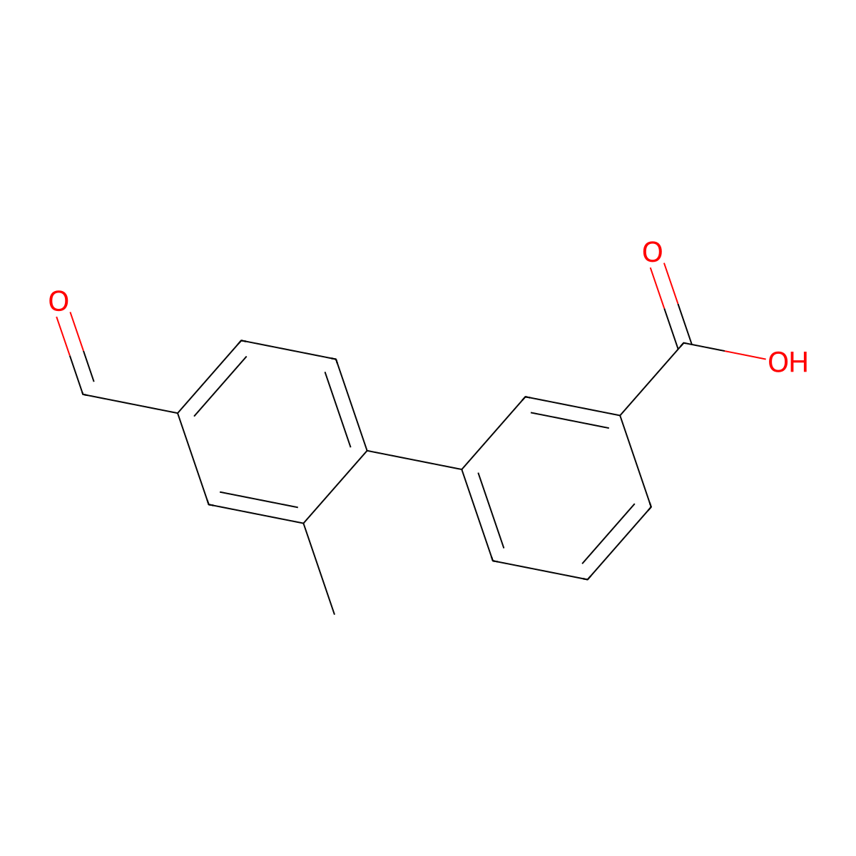 3-(4-Formyl-2-methylphenyl)benzoic acid molecular structure, CAS 2137673-50-6
