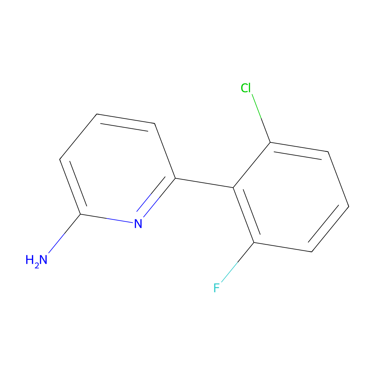 6-(2-Chloro-6-fluorophenyl)pyridin-2-amine molecular structure, CAS 2137673-66-4