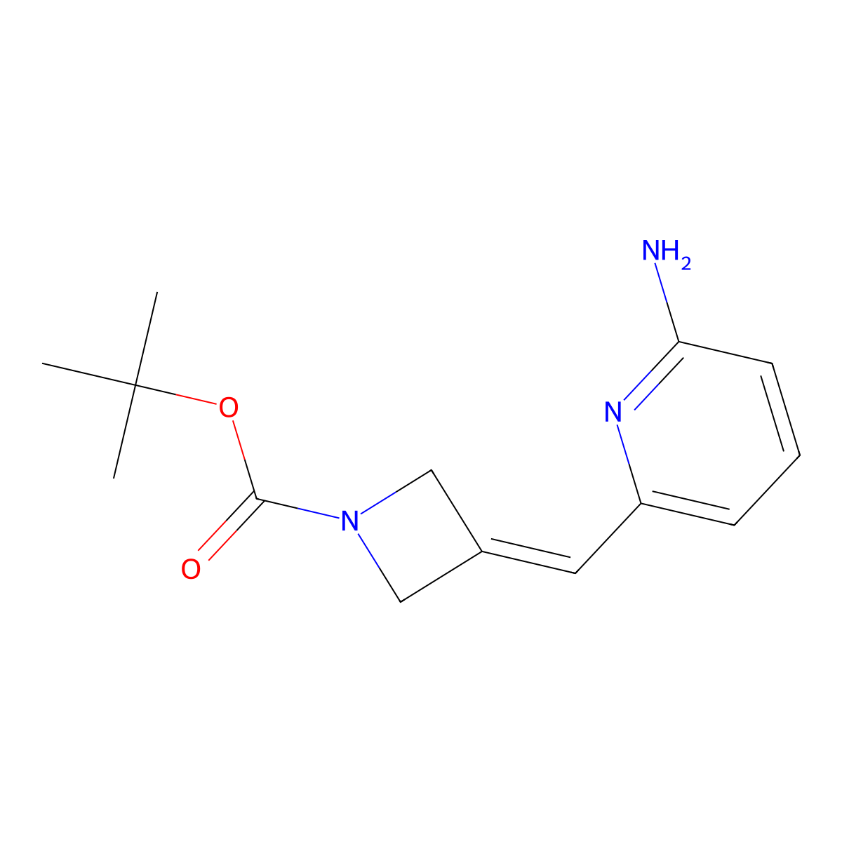 Tert-butyl 3-[(6-aminopyridin-2-yl)methylidene]azetidine-1-carboxylate molecular structure, CAS 2137674-72-5