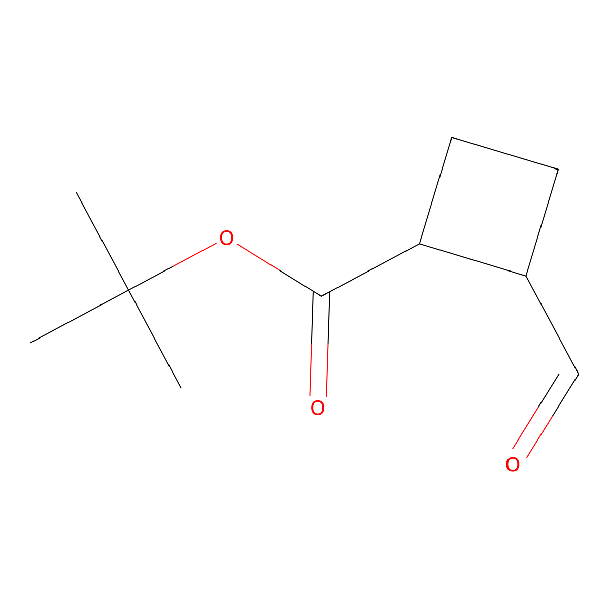 Tert-butyl 2-formylcyclobutane-1-carboxylate molecular structure, CAS 2137675-01-3