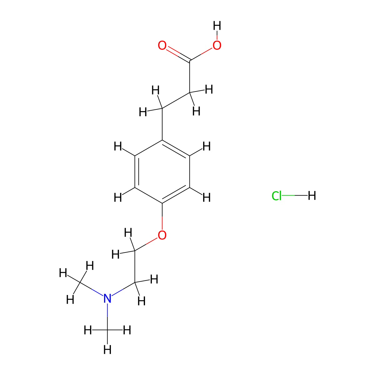 3-(4-(2-(Dimethylamino)ethoxy)phenyl)propanoic acid hydrochloride molecular structure, CAS 2137675-05-7