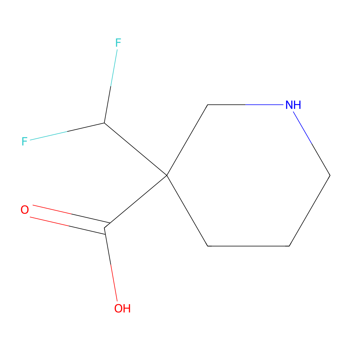 3-(Difluoromethyl)piperidine-3-carboxylic acid molecular structure, CAS 2137675-82-0