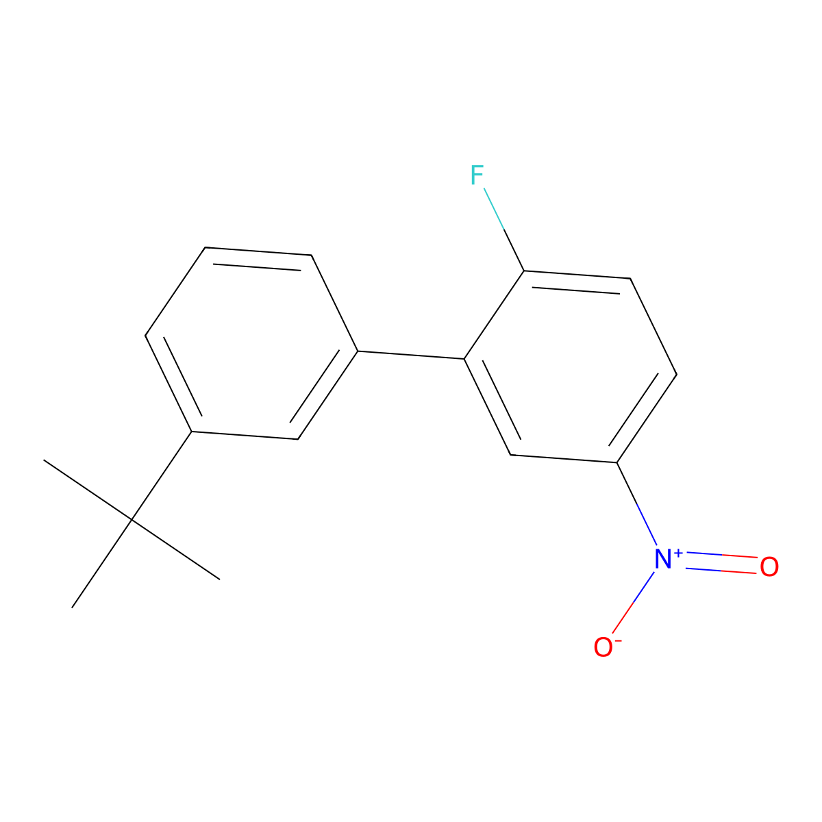 2-(3-Tert-butylphenyl)-1-fluoro-4-nitrobenzene molecular structure, CAS 2137676-93-6