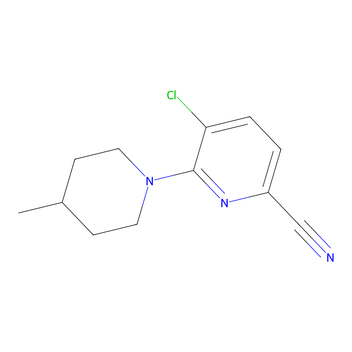 5-Chloro-6-(4-methylpiperidin-1-yl)pyridine-2-carbonitrile molecular structure, CAS 2137677-03-1
