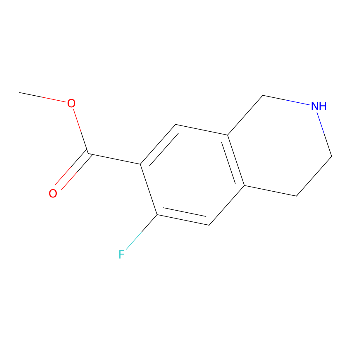Methyl 6-fluoro-1,2,3,4-tetrahydroisoquinoline-7-carboxylate molecular structure, CAS 2137677-17-7