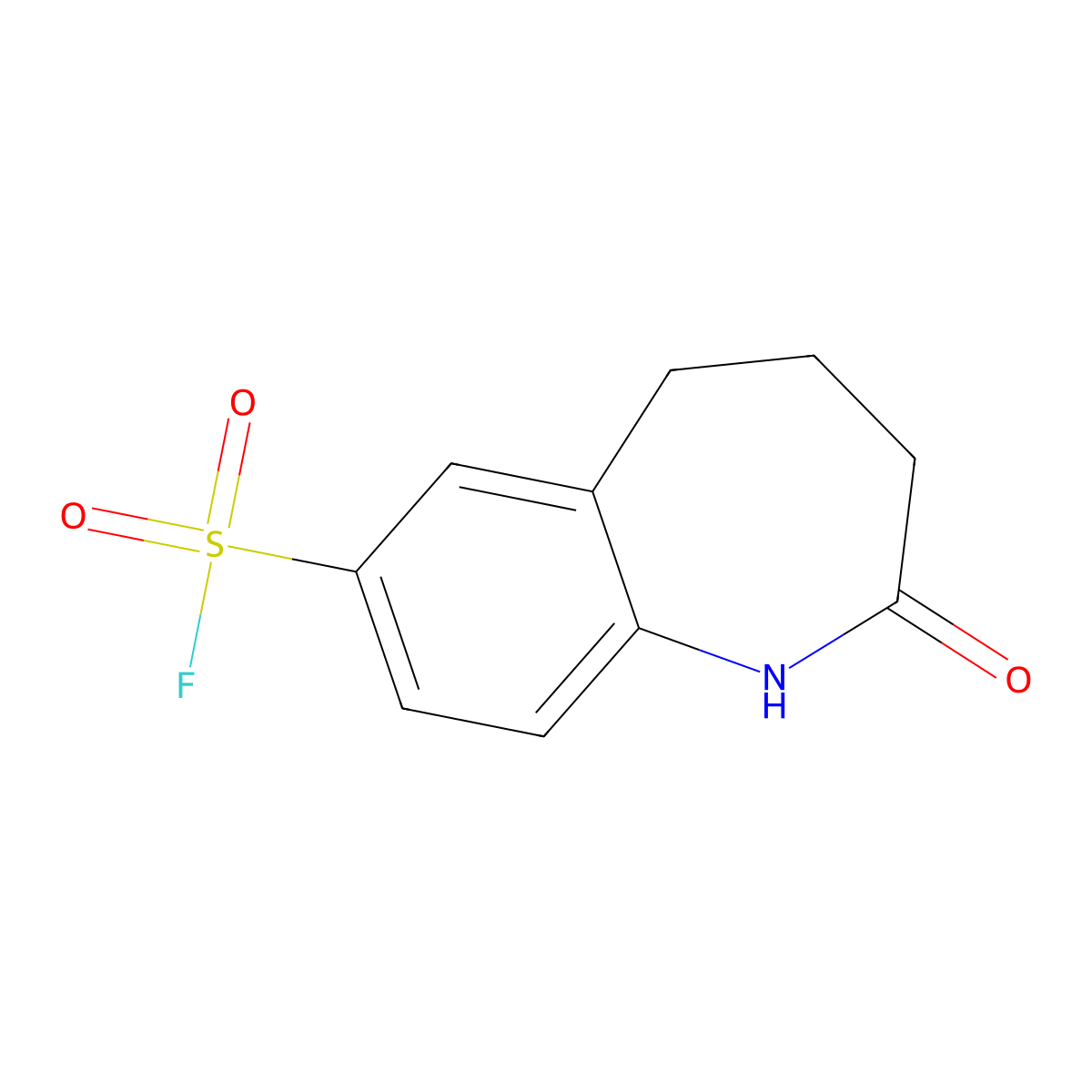 2-oxo-2,3,4,5-tetrahydro-1H-1-benzazepine-7-sulfonyl fluoride molecular structure, CAS 2137680-27-2