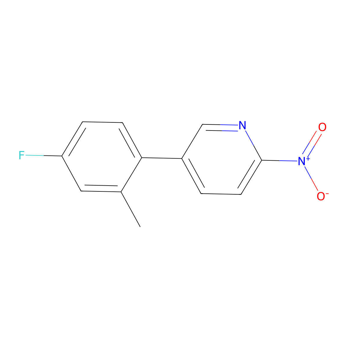 5-(4-Fluoro-2-methylphenyl)-2-nitropyridine molecular structure, CAS 2137680-30-7
