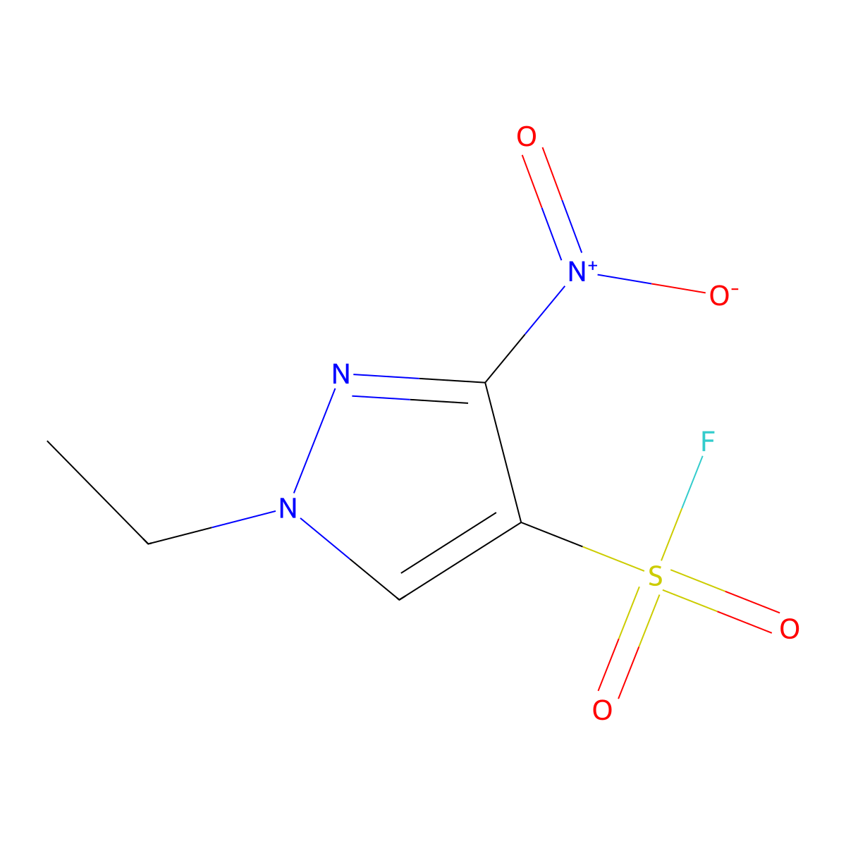 1-ethyl-3-nitro-1H-pyrazole-4-sulfonyl fluoride molecular structure, CAS 2137682-37-0