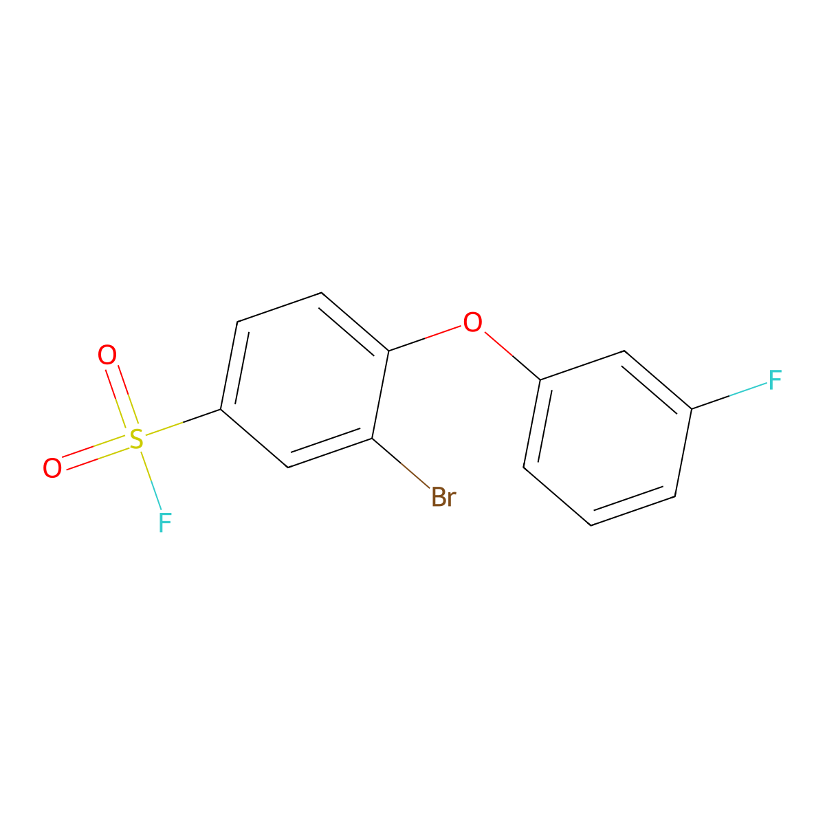 3-Bromo-4-(3-fluorophenoxy)benzene-1-sulfonyl fluoride molecular structure, CAS 2137682-44-9