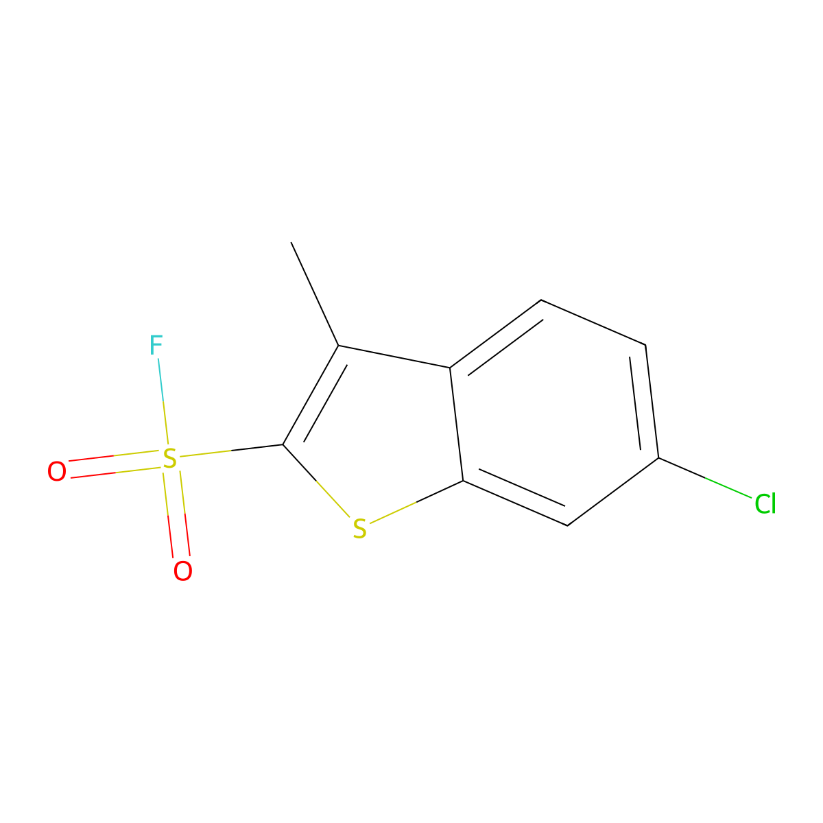 6-Chloro-3-methyl-1-benzothiophene-2-sulfonyl fluoride molecular structure, CAS 2137682-54-1