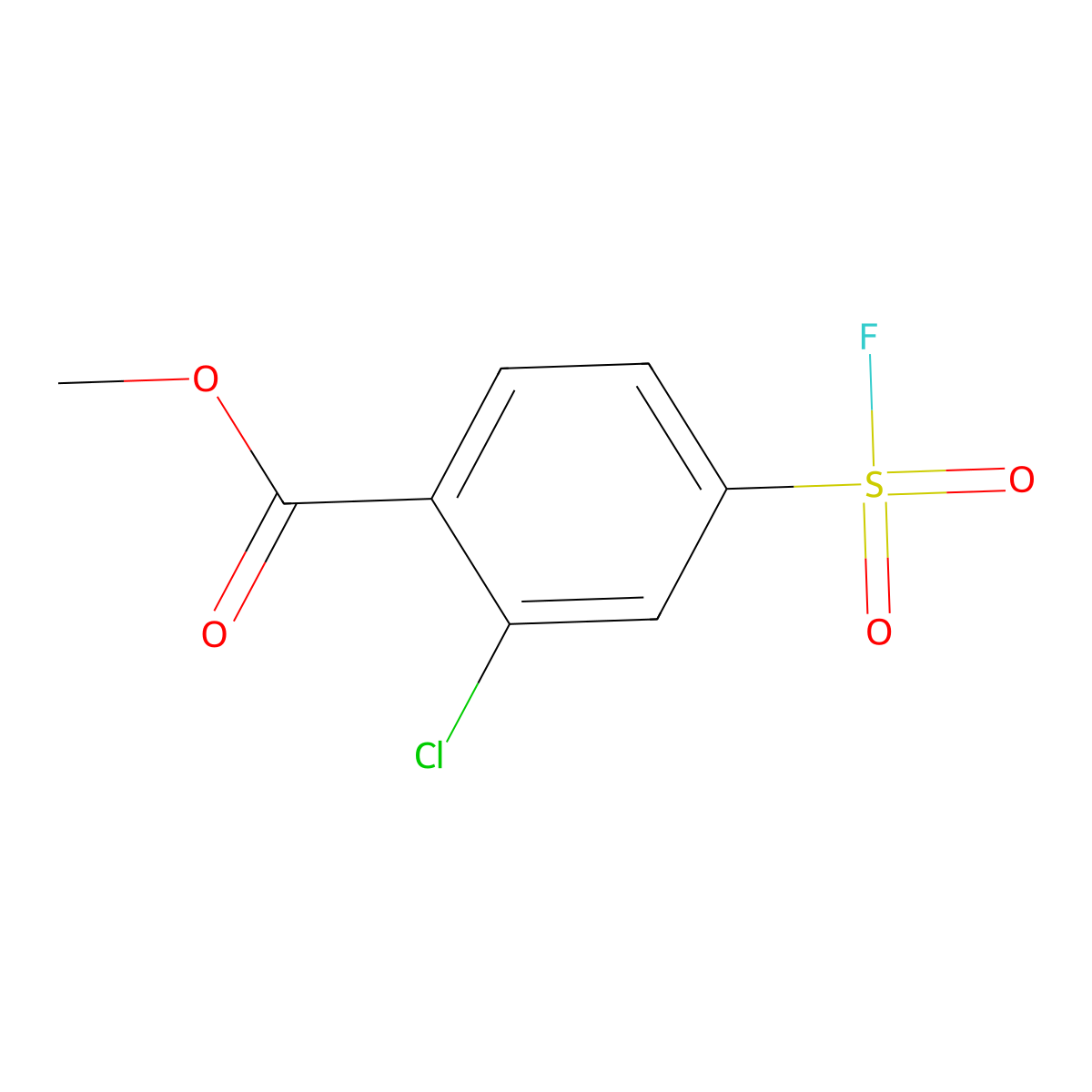 Methyl 2-chloro-4-(fluorosulfonyl)benzoate molecular structure, CAS 2137682-57-4